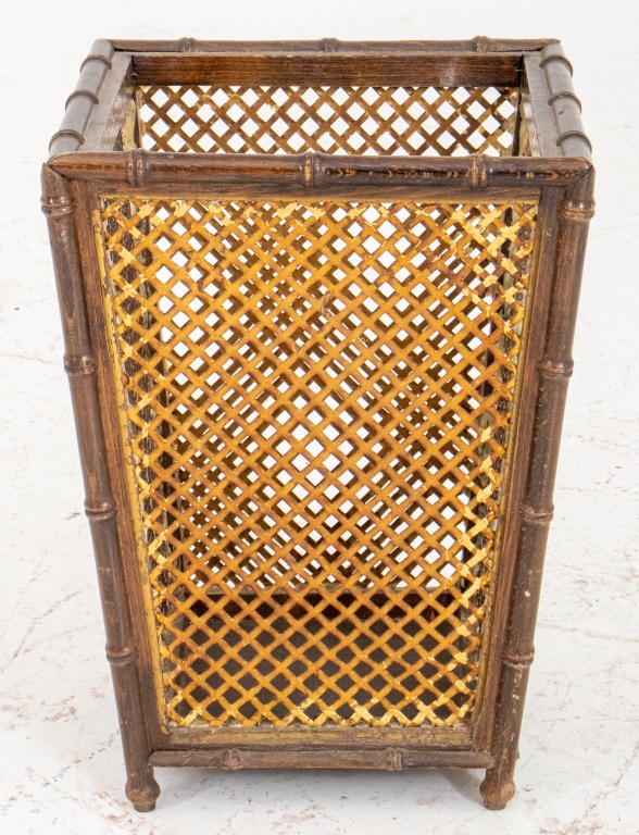 GILT BRASS AND CARVED WOOD UMBRELLA