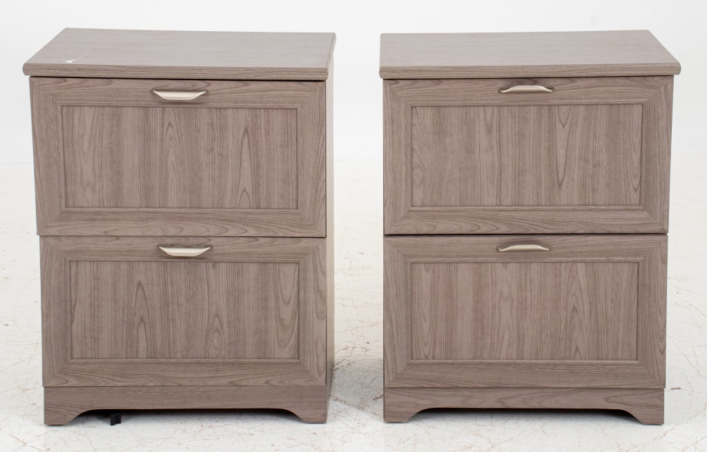 LATERAL GRAY FILING CABINETS, PAIR