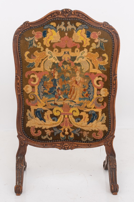 LOUIS XV STYLE NEEDLEPOINT FIRE