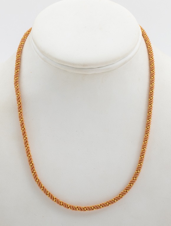 18K ROSE YELLOW GOLD CHAIN W SPIRAL