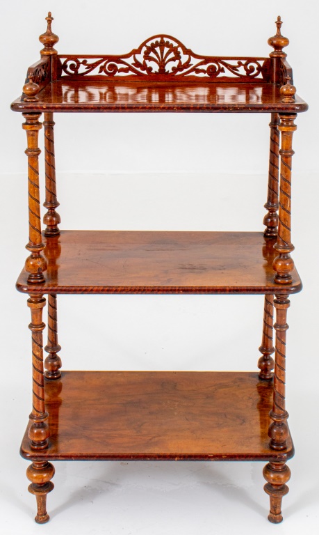 VICTORIAN WALNUT BOOKCASE ETAGERE