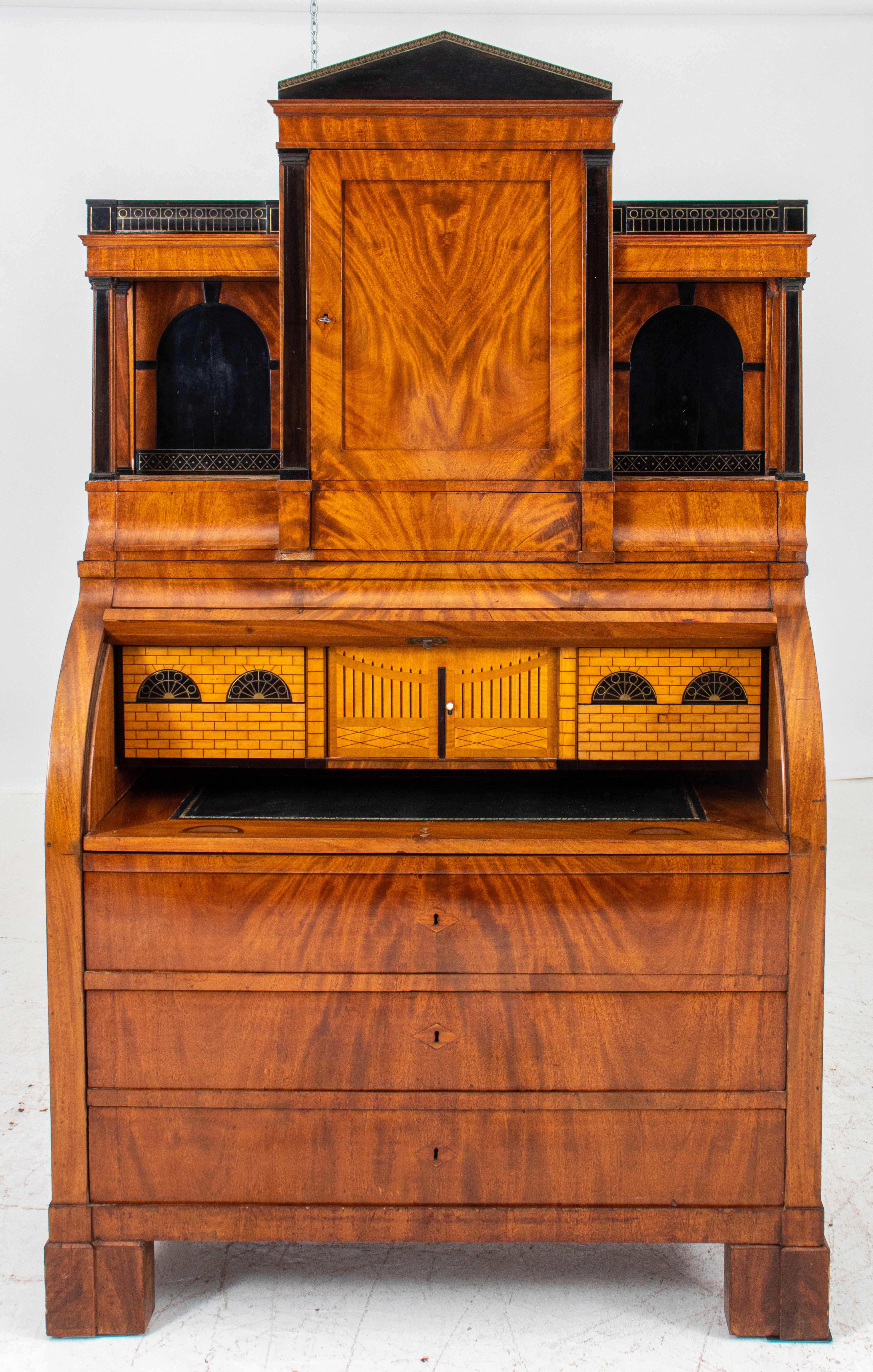 GERMAN NEOCLASSICAL MAHOGANY DESK BUREAU  2bd212