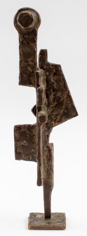 JM SIGNED BRUTALIST BRONZE SCULPTURE,