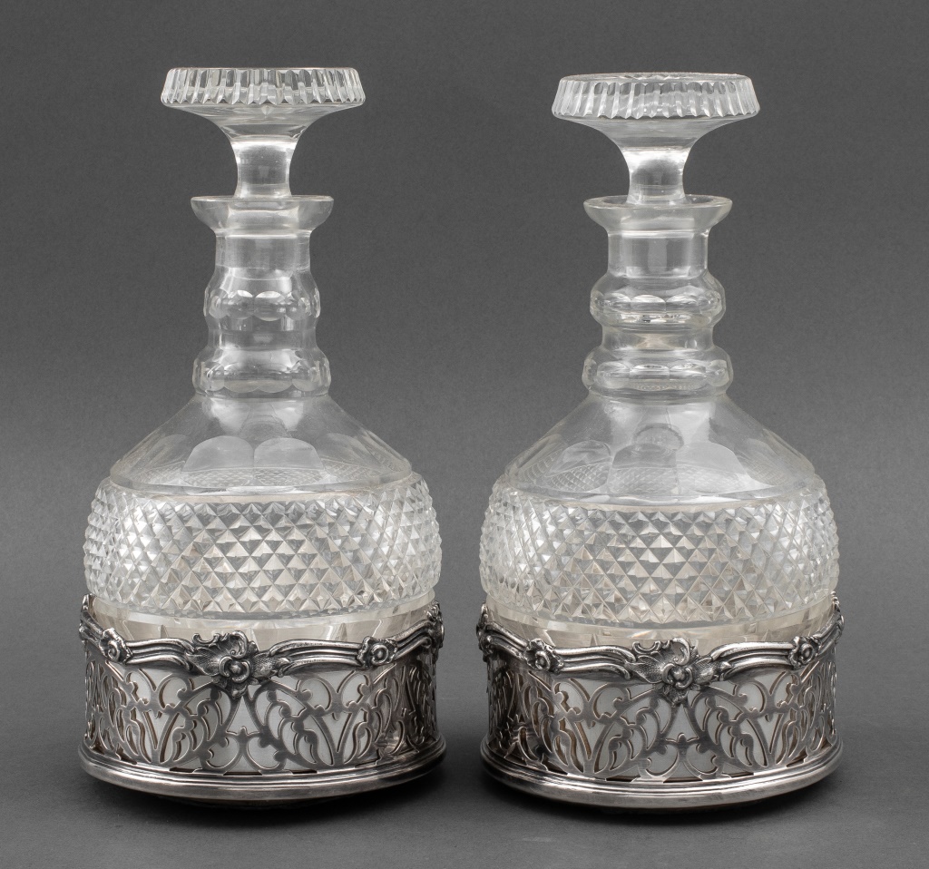 LATE REGENCY CUT GLASS DECANTERS  2bd4cb