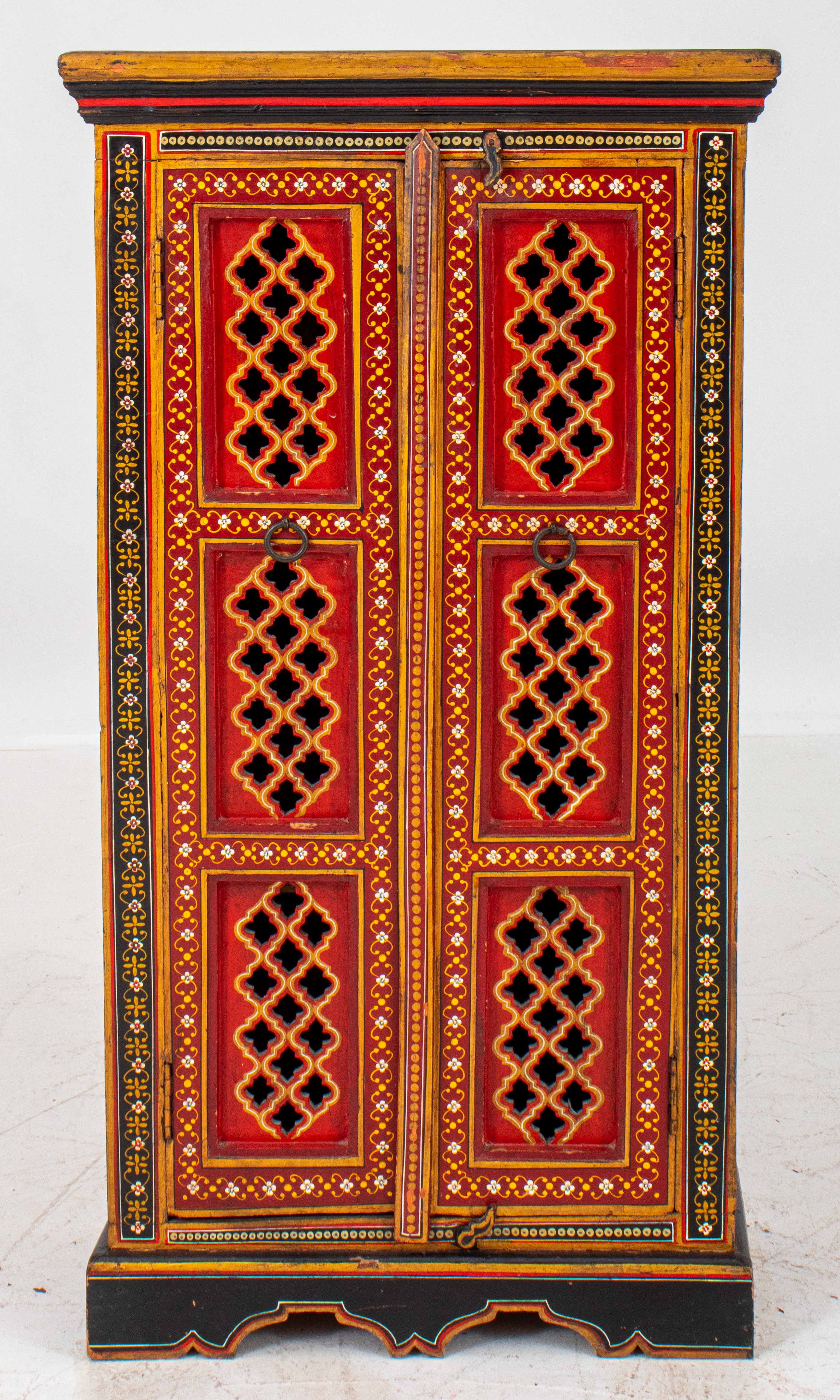 INDIAN HAND PAINTED WOODEN CABINET