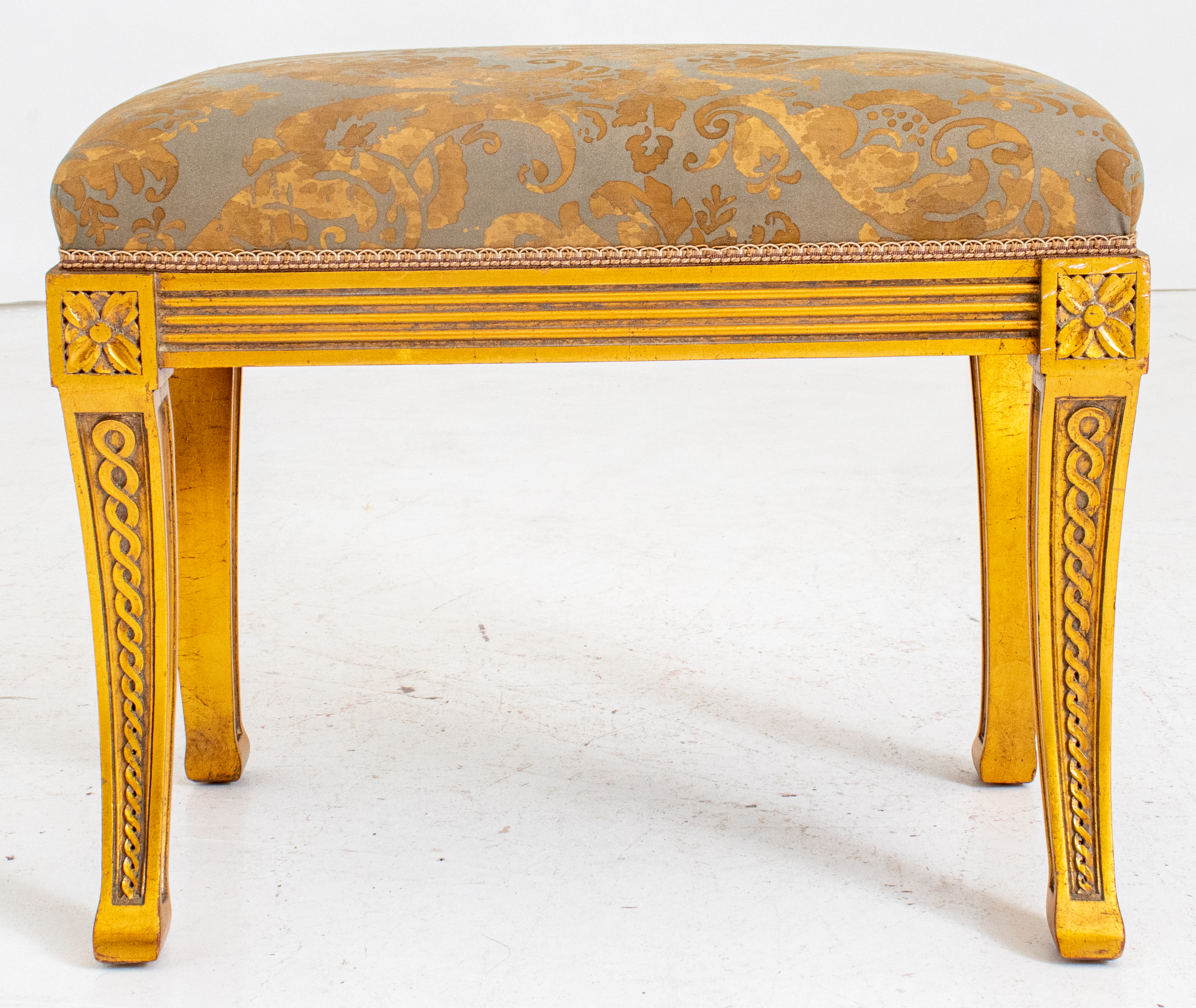 EMPIRE STYLE GILTWOOD BENCH W FORTUNY