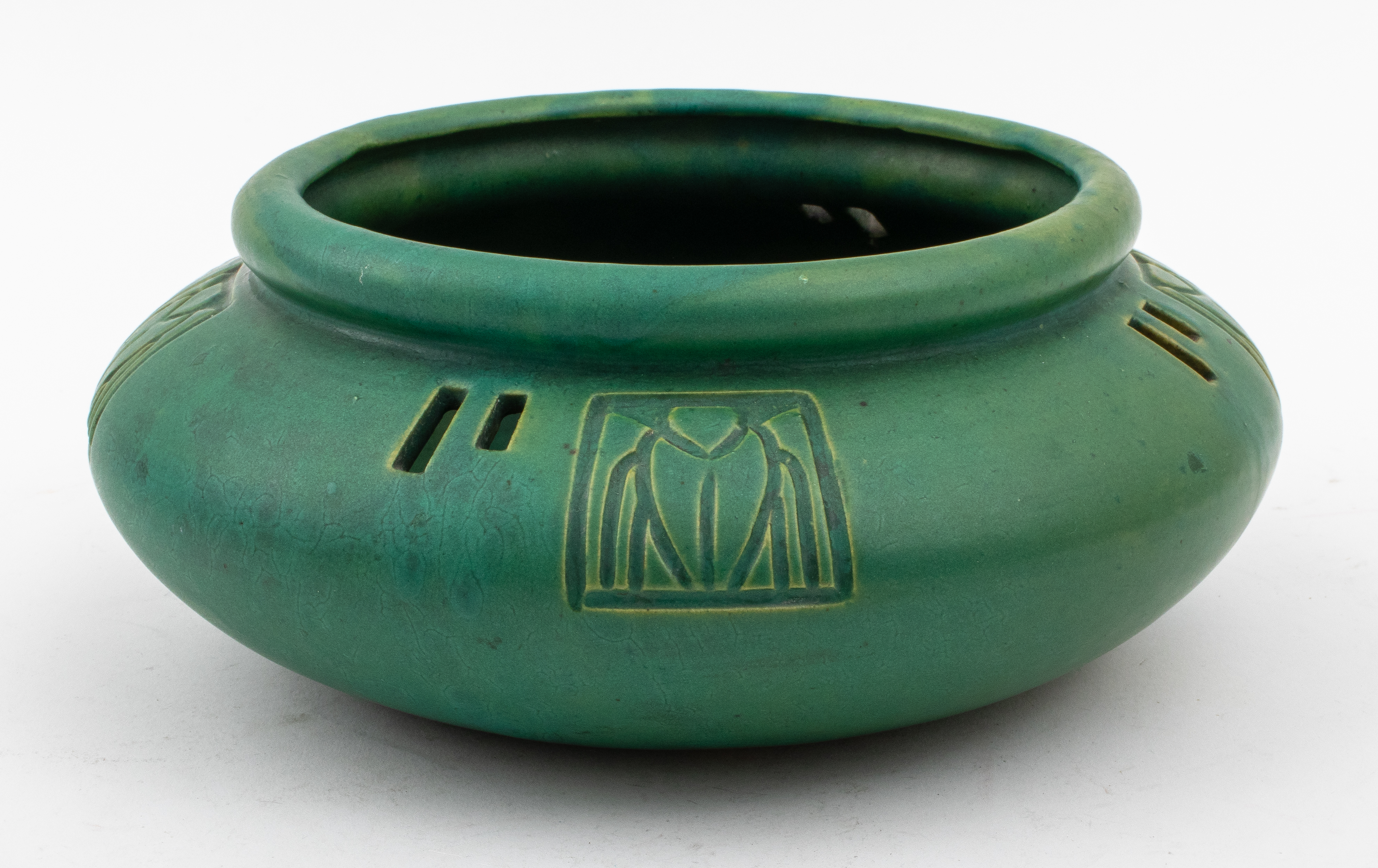 ARTS & CRAFTS MATTE GREEN SCARAB MOTIF