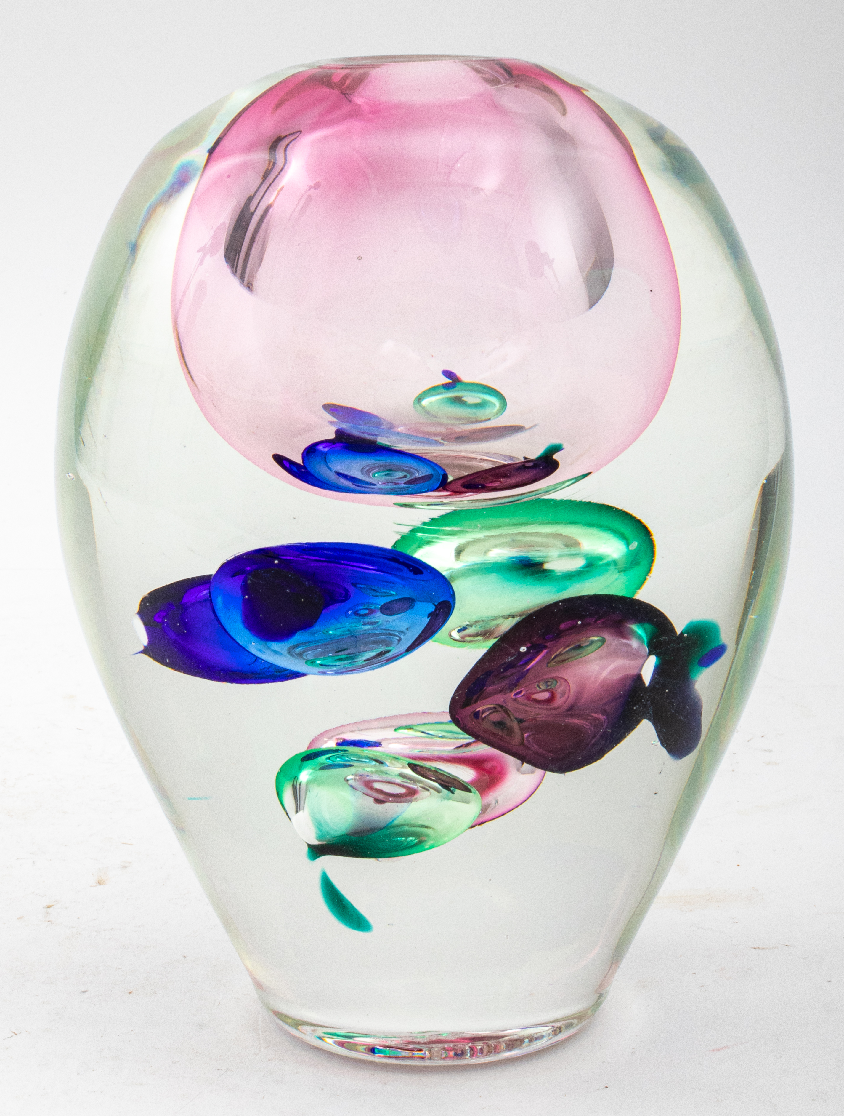 JEAN CLAUDE NOVARO ART GLASS VASE,