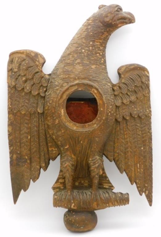 CARVED WOODEN AMERICAN EAGLE WATCH 2c179a