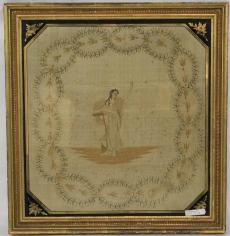 EARLY 19TH CENTURY FRAMED NEEDLEWORK