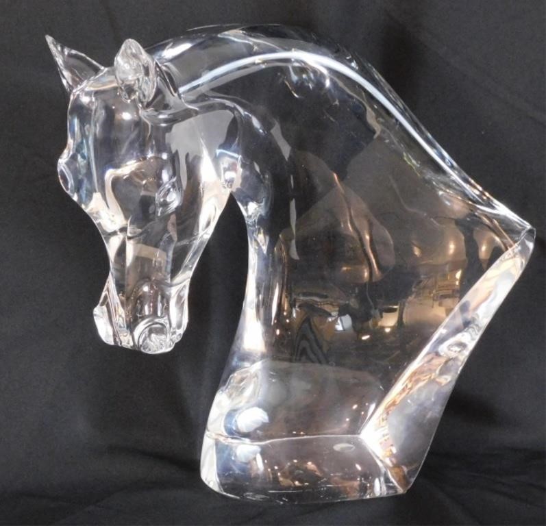 LALIQUE GLASS CRYSTAL HORSE HEAD
