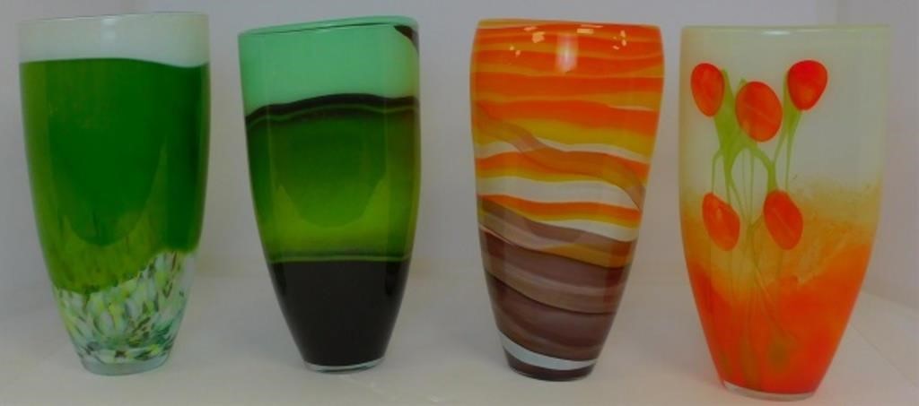 FOUR LARGE ITALIAN ART GLASS VASES  2c1827