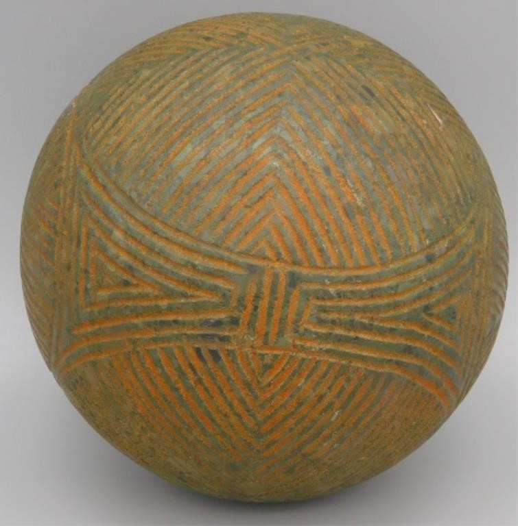 INCISED TAINO GAMING BALL. FULLY INCISED