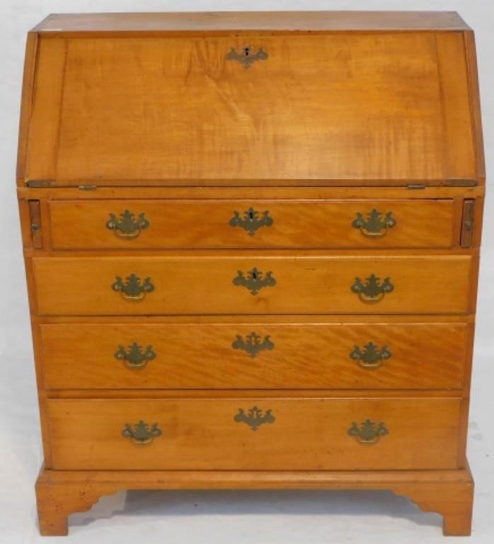 18TH CENTURY FIGURED MAPLE SLANT 2c1840