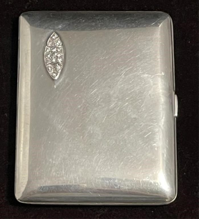 STERLING SILVER CIGARETTE CASE, WITH
