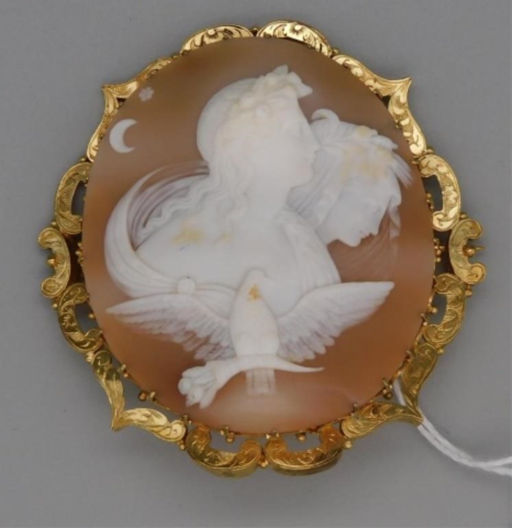 14KT GOLD 19TH CENTURY SHELL 2c1855