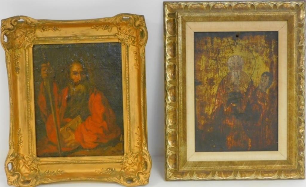 TWO RELIGIOUS PAINTINGS TO INCLUDE  2c1896