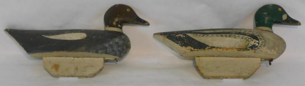 TWO HAND PAINTED WOODEN DECOYS