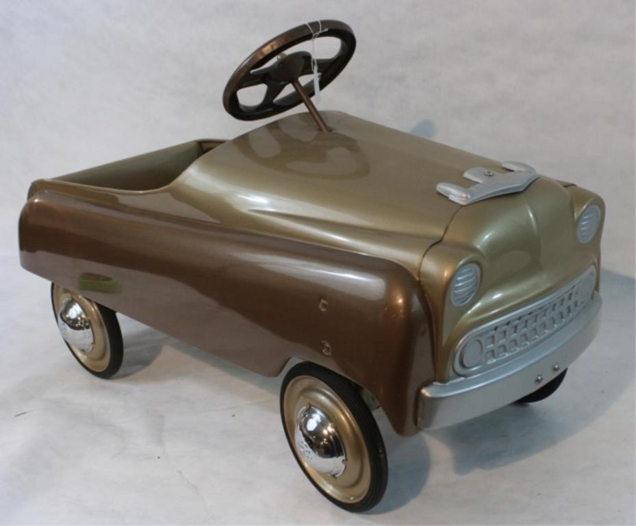 RESTORED LATE 1950S PEDAL CAR. GOLD