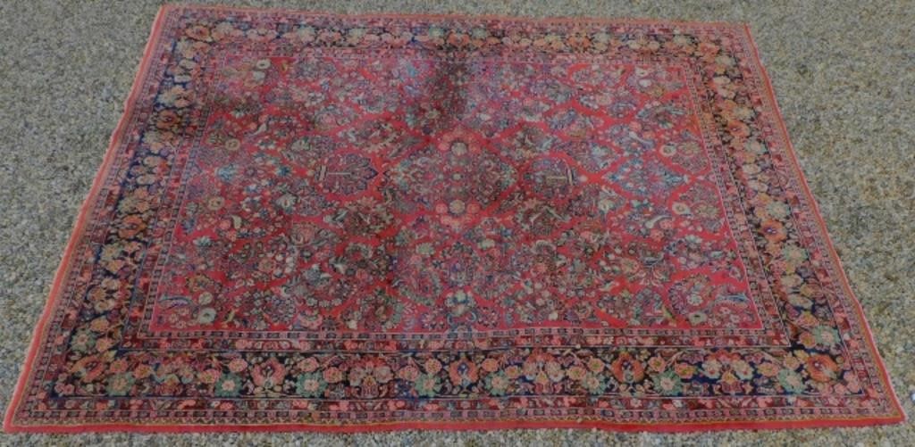 1920S ROOM SIZE SAROUK RUG, RED