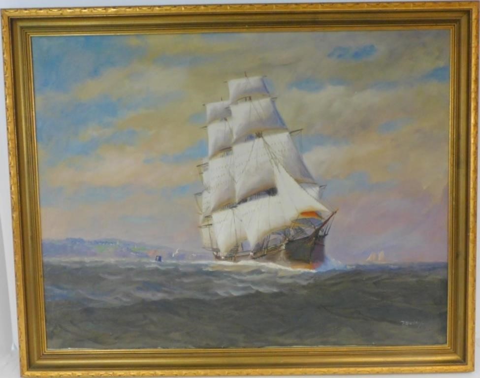 T BAILEY 19TH 20TH C MA OIL 2c190d