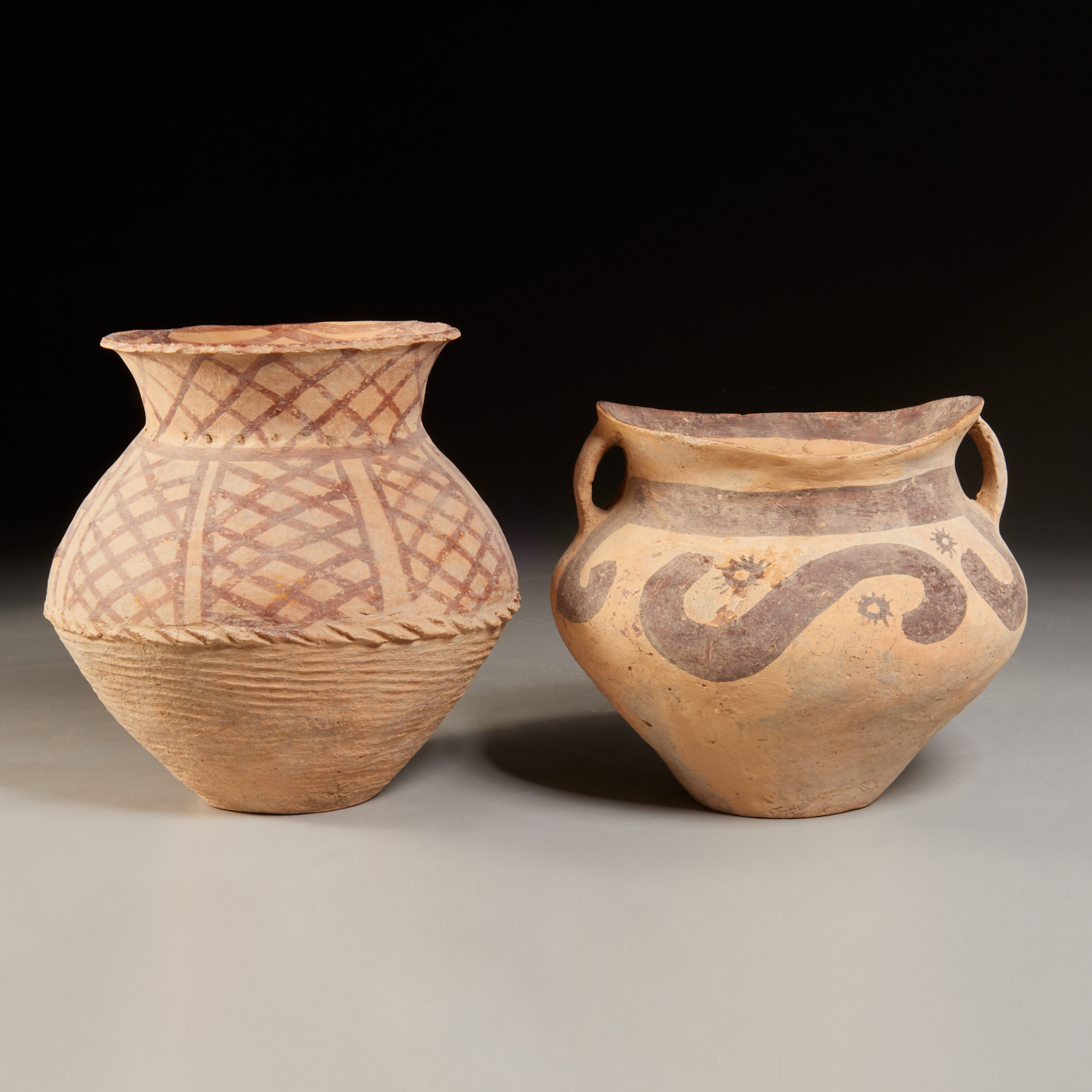 (2) CHINESE NEOLITHIC POTTERY STORAGE