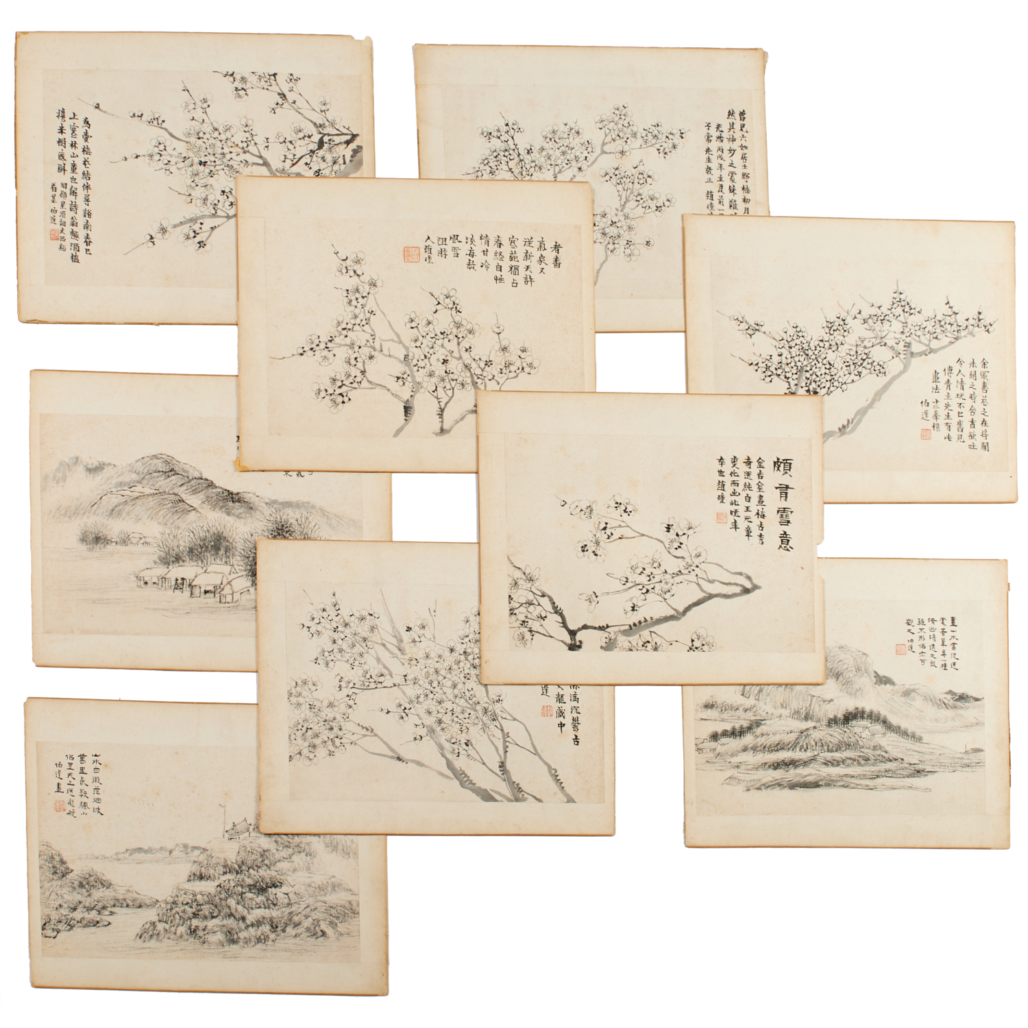 CHINESE SCHOOL GROUP 9 PAINTINGS 2bf5bc