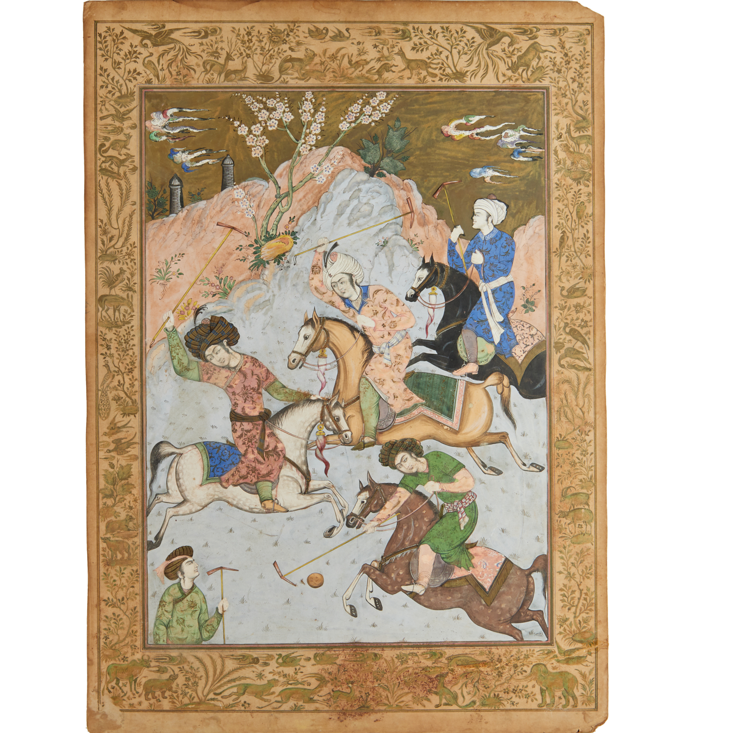 SAFAVID SCHOOL, LARGE GOUACHE AND