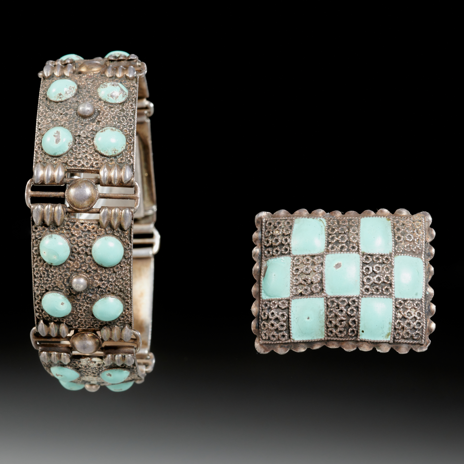 THEODOR FAHRNER, ENAMELED STERLING BRACELET