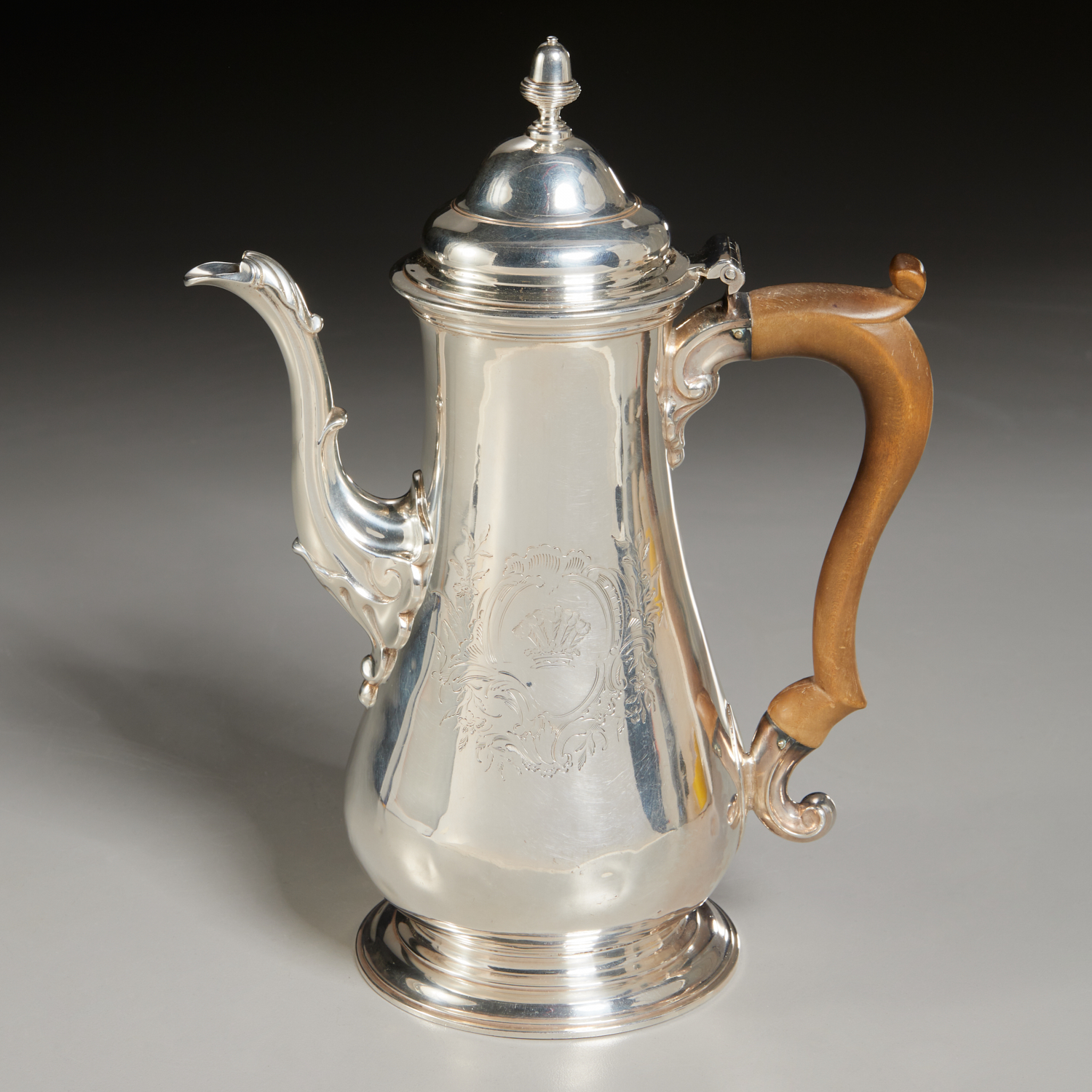 GEORGE II SILVER COFFEE POT, THOMAS