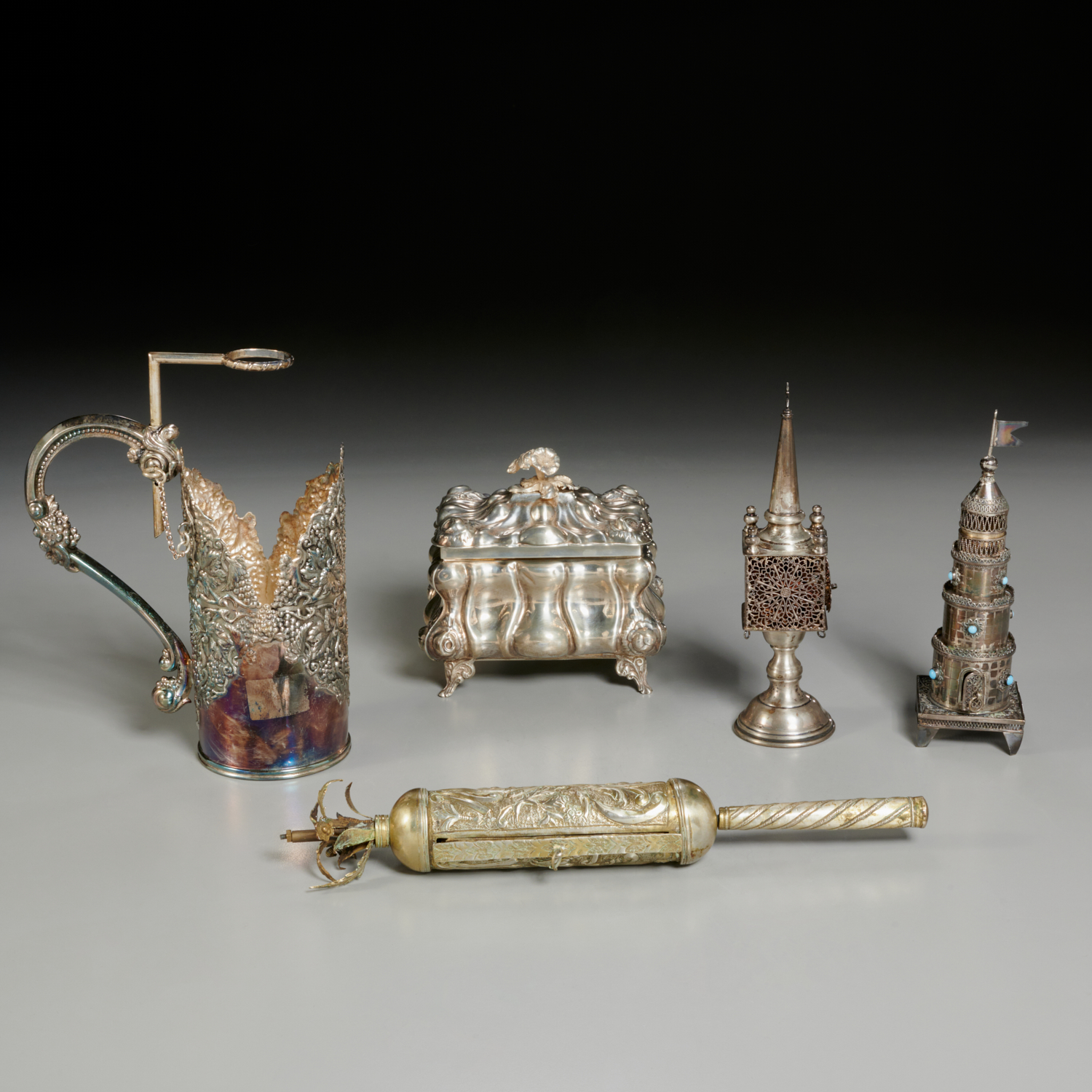 JUDAIC SILVER GROUPING 20th c.,