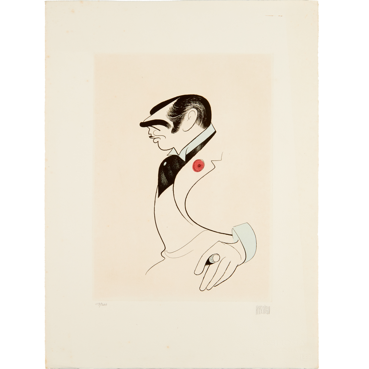 AL HIRSCHFELD, CLARK GABLE, SIGNED Al