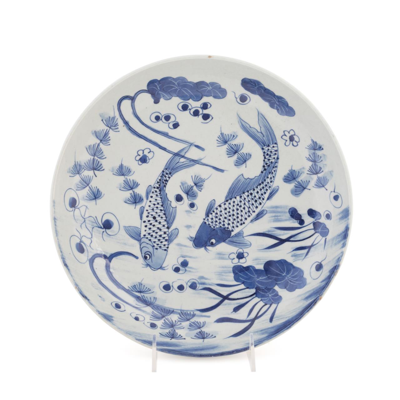 CHINESE BLUE AND WHITE LOTUS POND 2bfb87