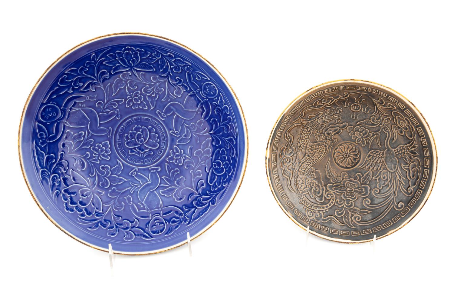 TWO CHINESE DING WARE BOWLS, INCLD.