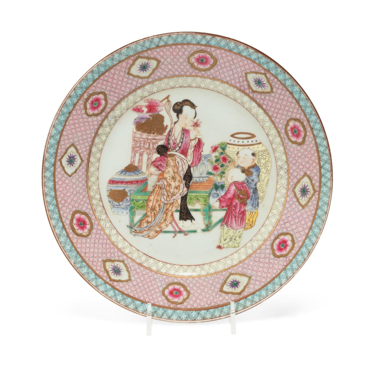 CHINESE FAMILLE ROSE IMMORTAL PLATE 2bfb9e