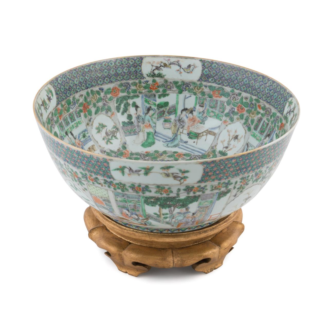 CHINESE FAMILLE VERTE PUNCH BOWL 2bfbac