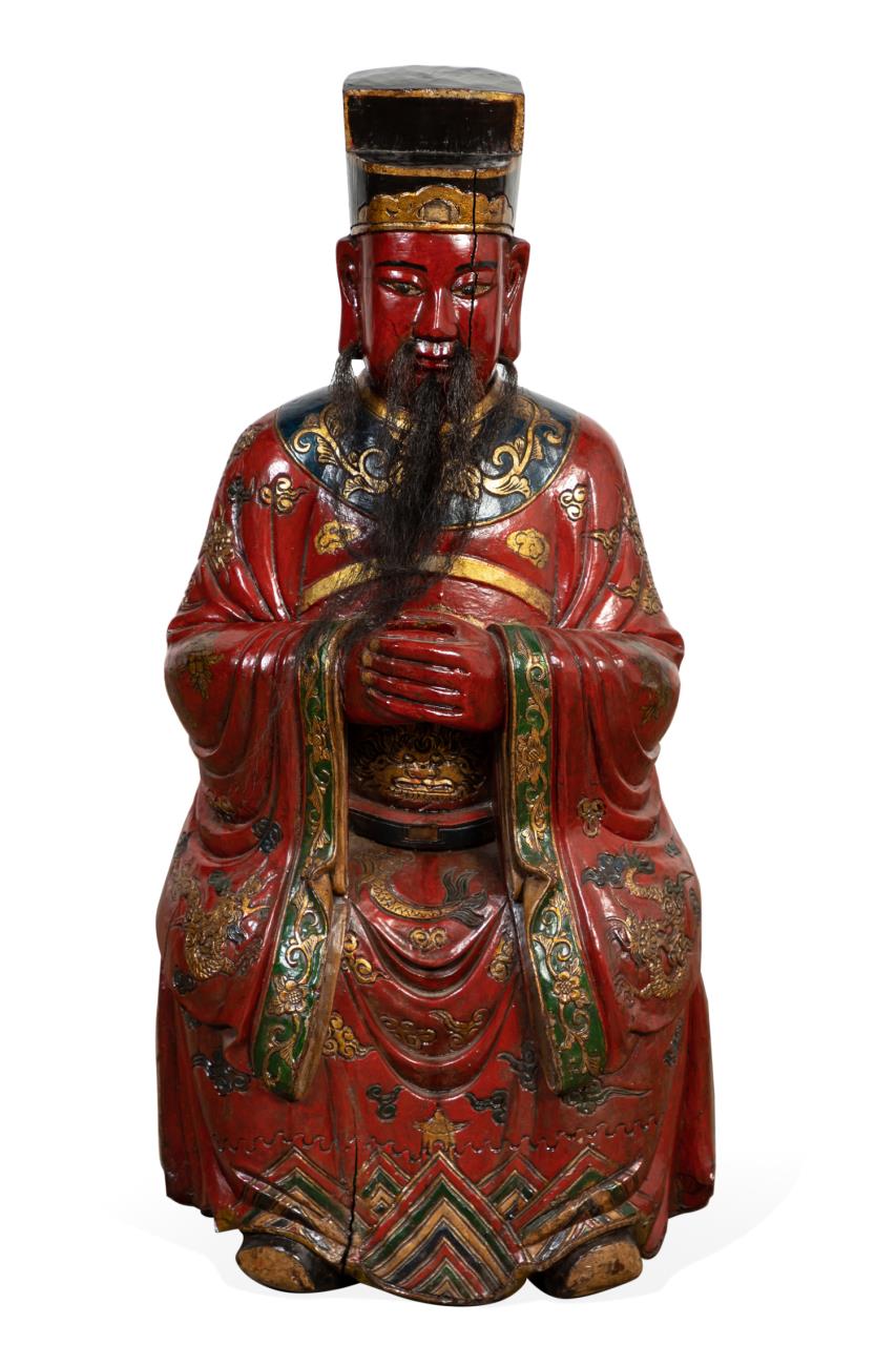 CHINESE CARVED POLYCHROME WOOD 2bfbb2