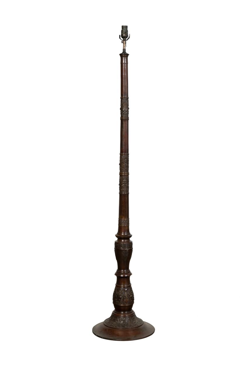 CHINESE BRASS FLOOR LAMP Chinese