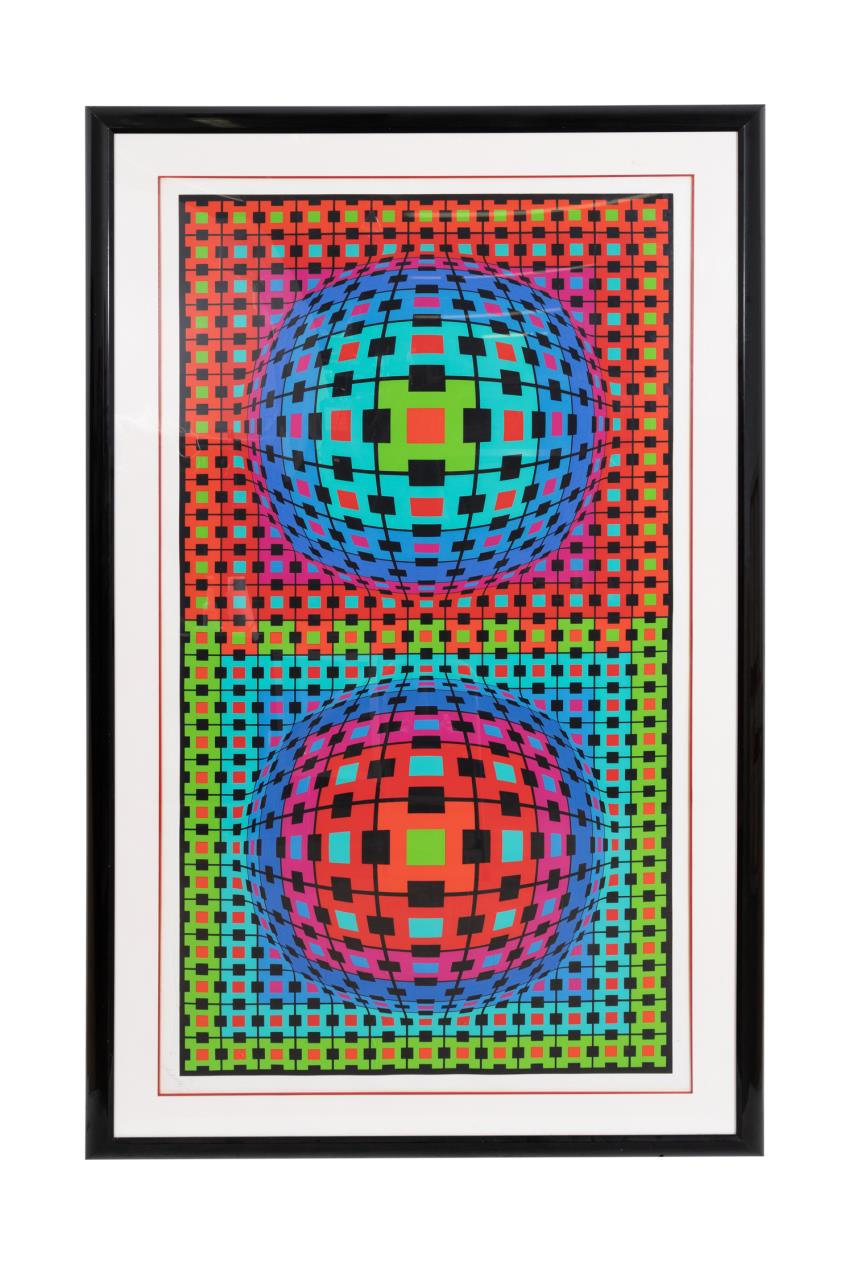 VICTOR VASARELY, LARGE OP ART SERIGRAPH,