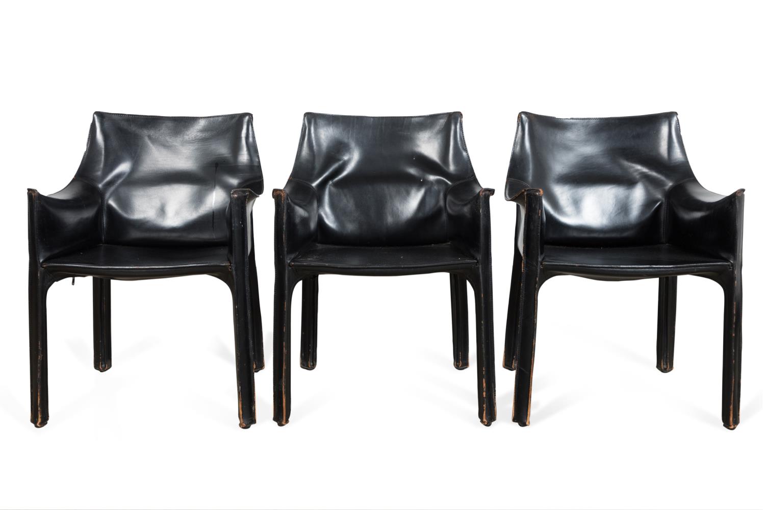 THREE CASSINA BLACK LEATHER CAB  2bfc23