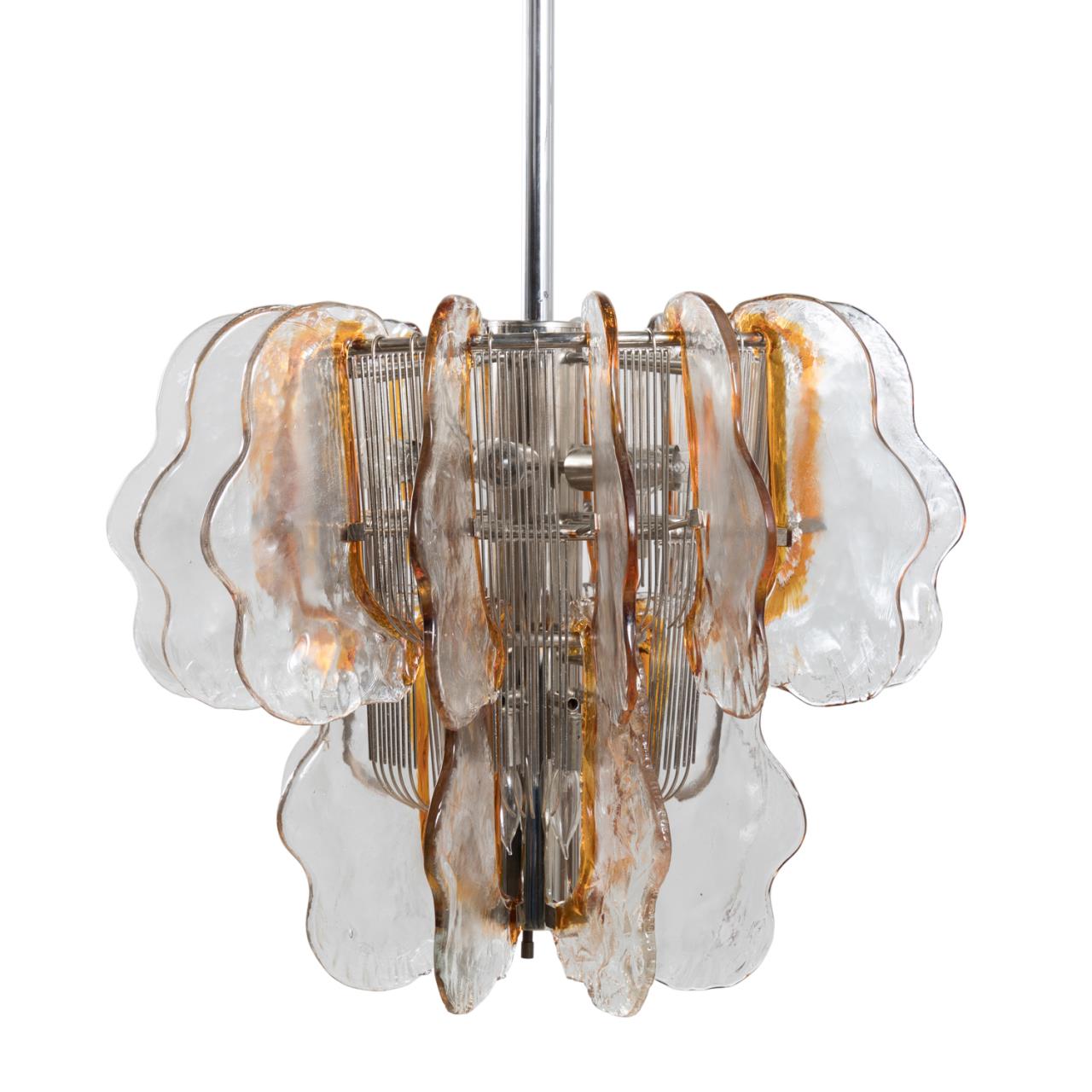 MURANO AMBER ART GLASS CHANDELIER 2bfc1e