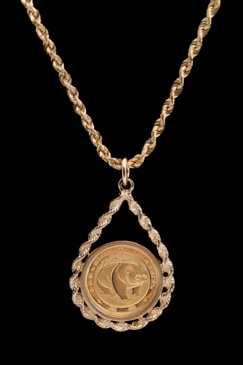 14K YG NECKLACE W/ 1983 CHINESE