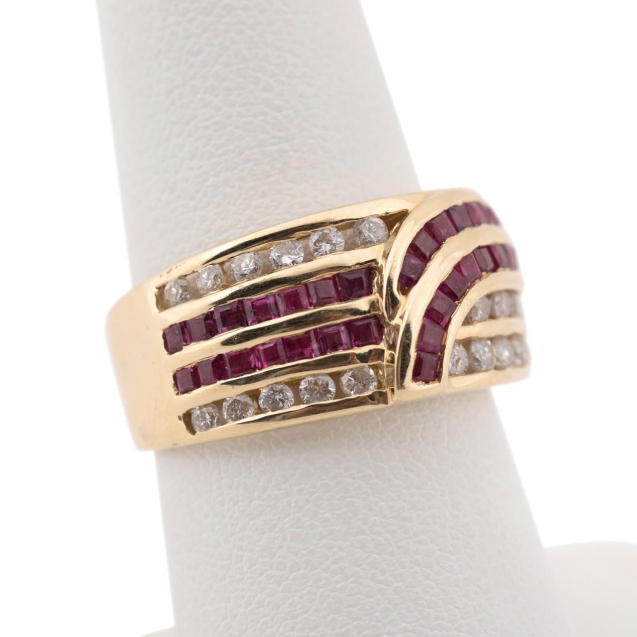 14K YELLOW GOLD RUBY DIAMOND 2bfc67