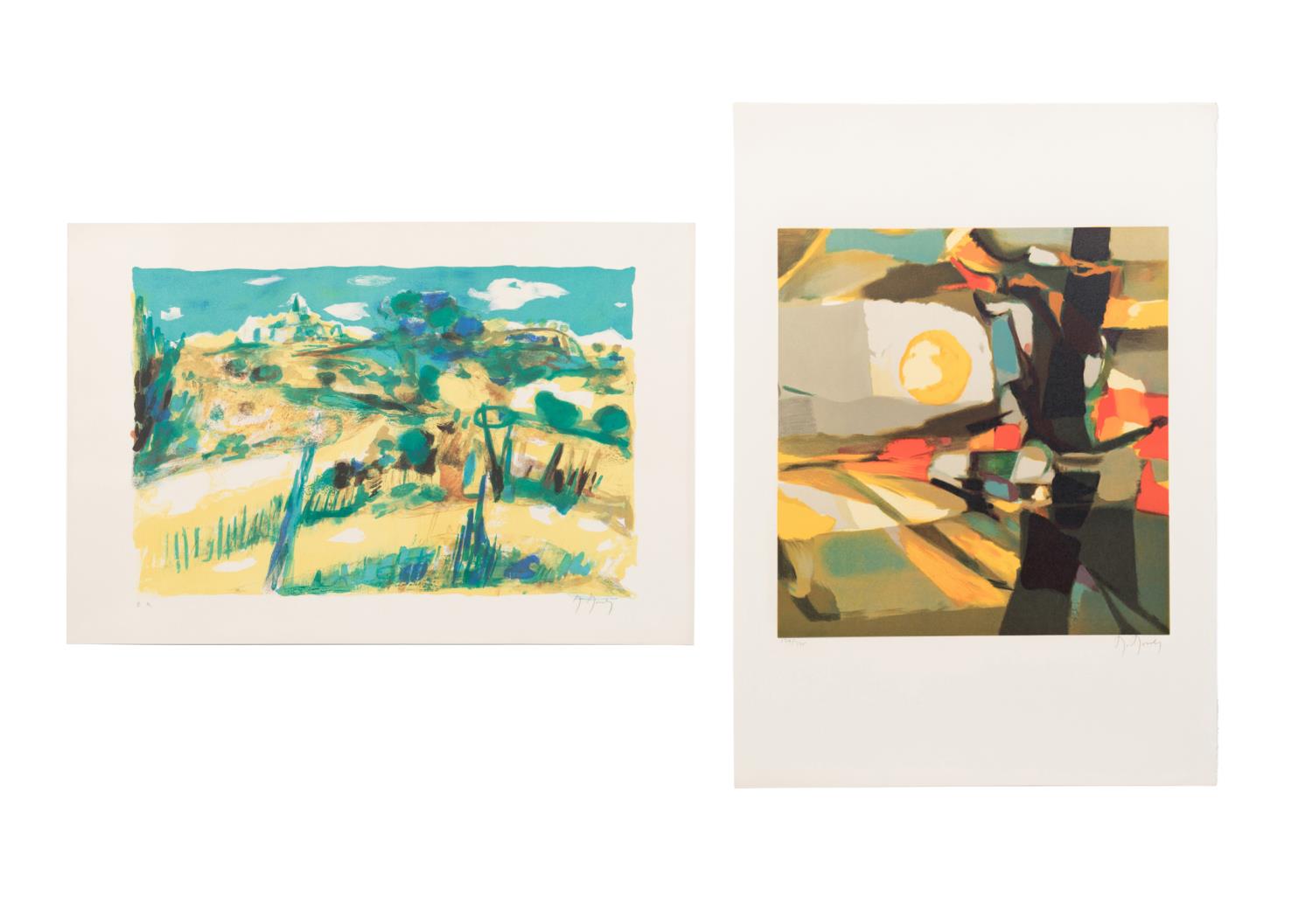 TWO M. MOULY, LANDSCAPE LITHOGRAPHS,