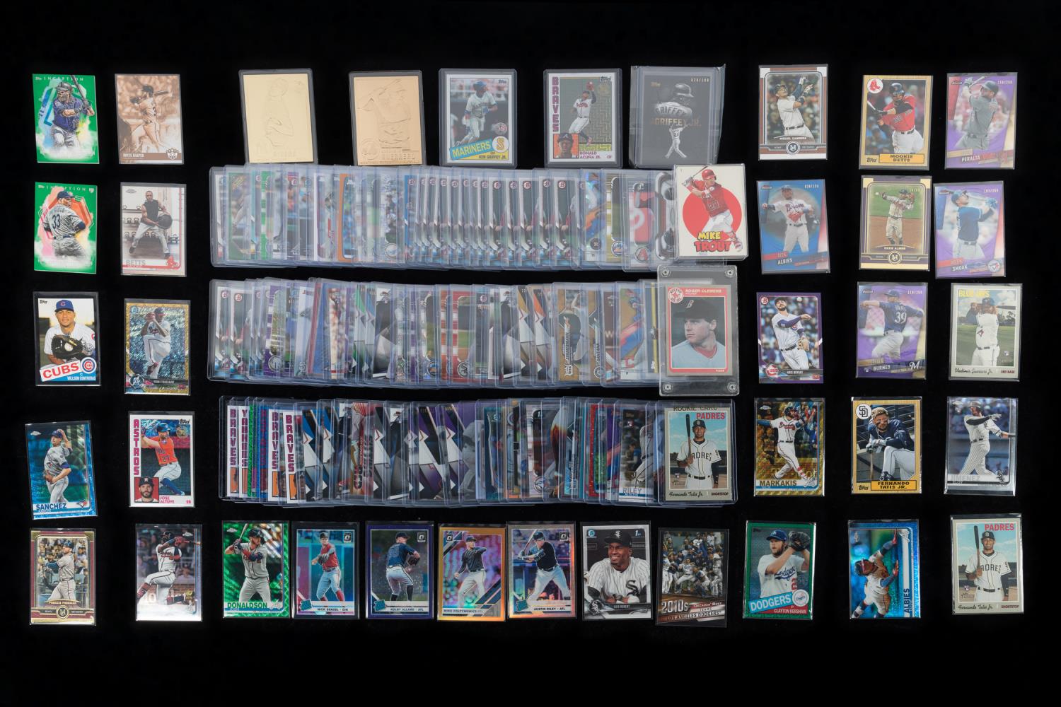 128 BASEBALL CARDS INCL. TROUT, HARPER,