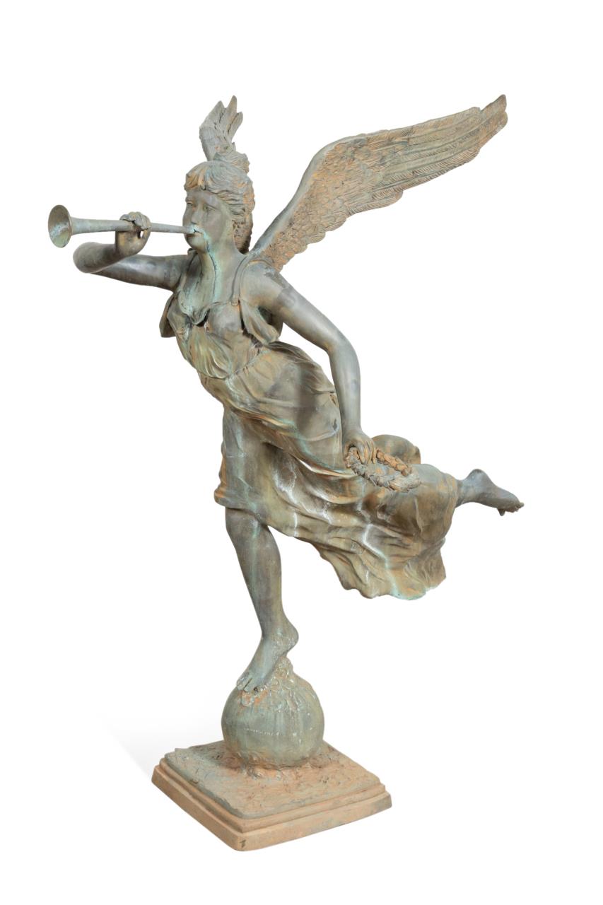 LARGE BRONZE WINGED NIKE SCULPTURE 2bfd3d
