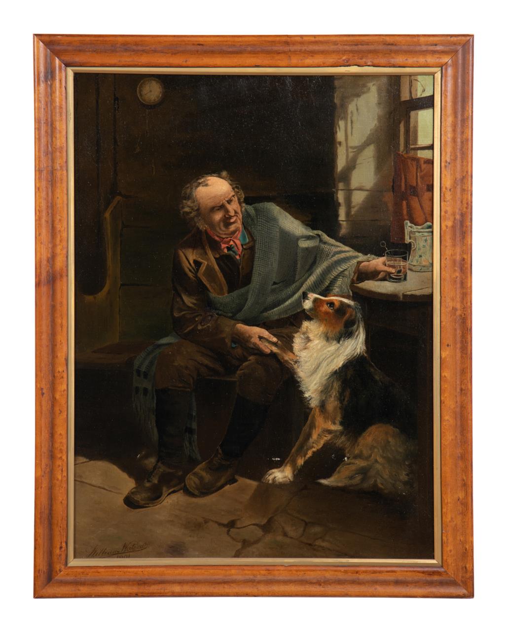 CONTINENTAL SCHOOL MAN WITH DOG  2bfd3f