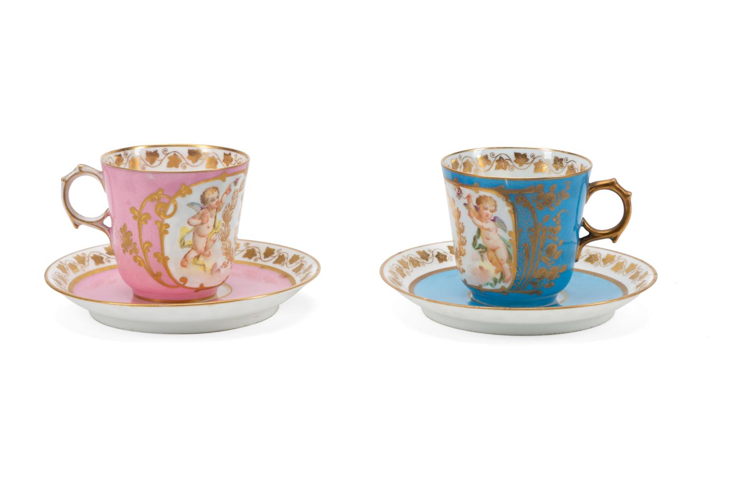 SEVRES LOUIS PHILIPPE CUPS & SAUCERS