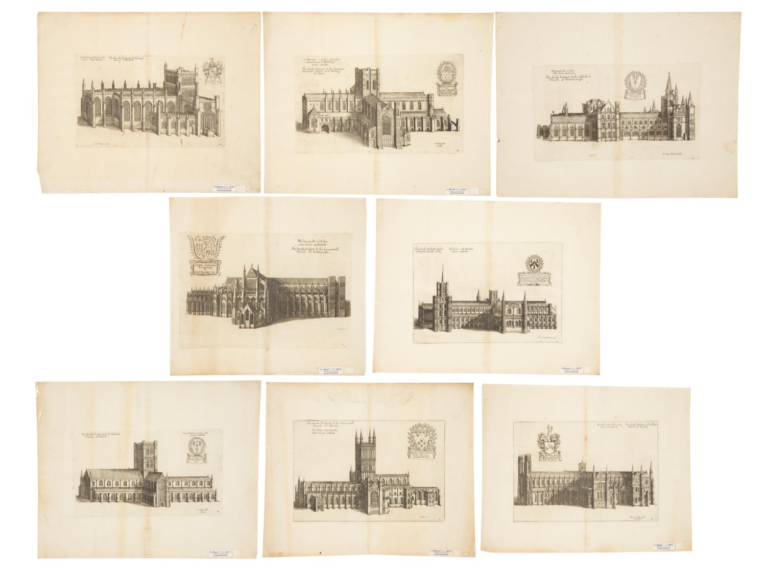 EIGHT ETCHINGS OF ENGLISH CHURCHES