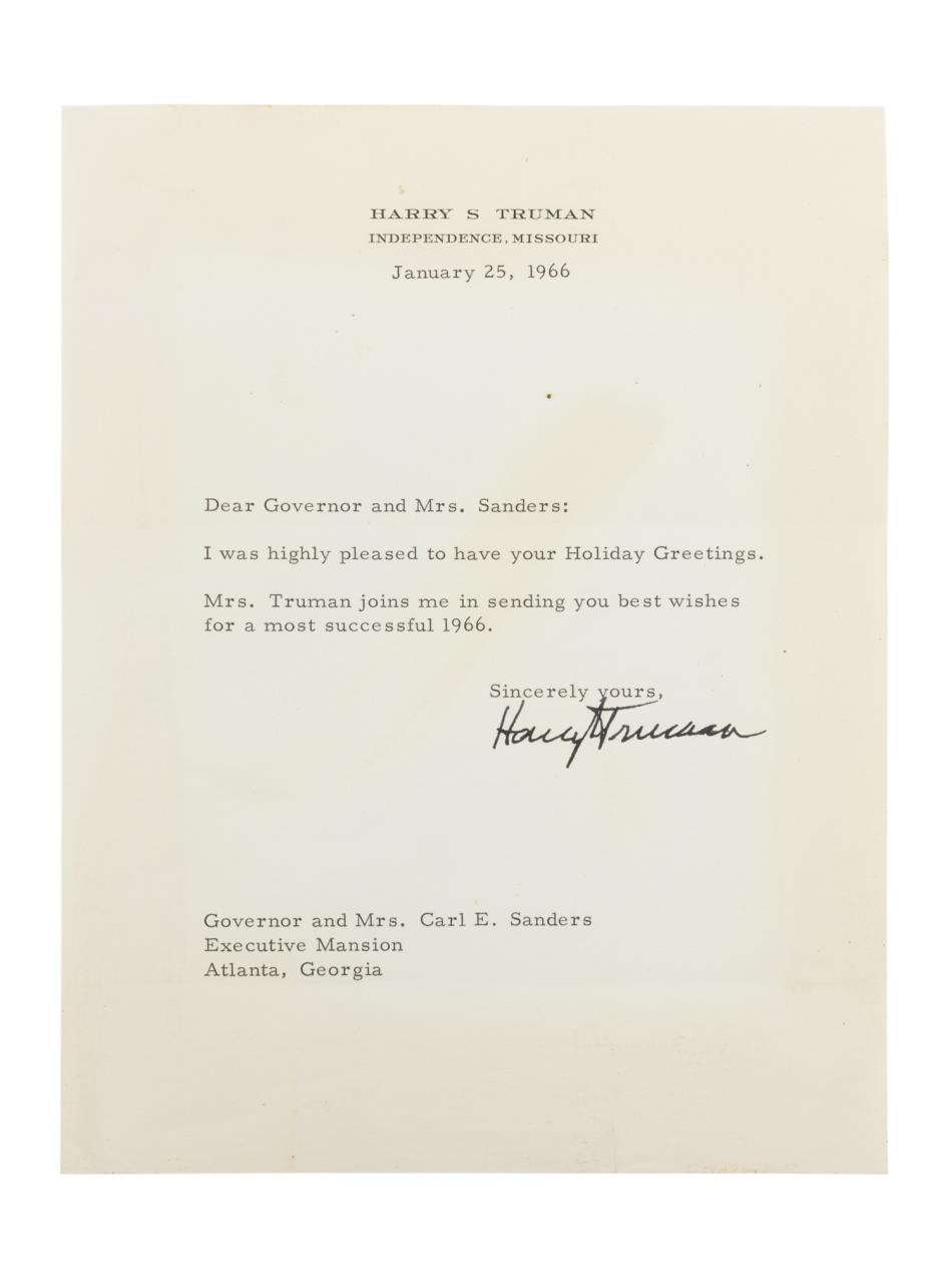 HARRY S TRUMAN SIGNED LETTER TO 2bfe21